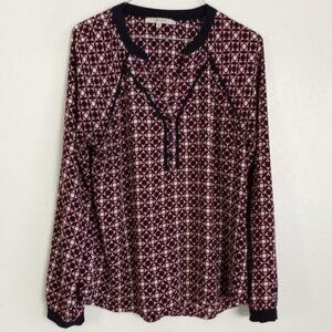 41 Hawthorn Geometric Print Career Blouse M